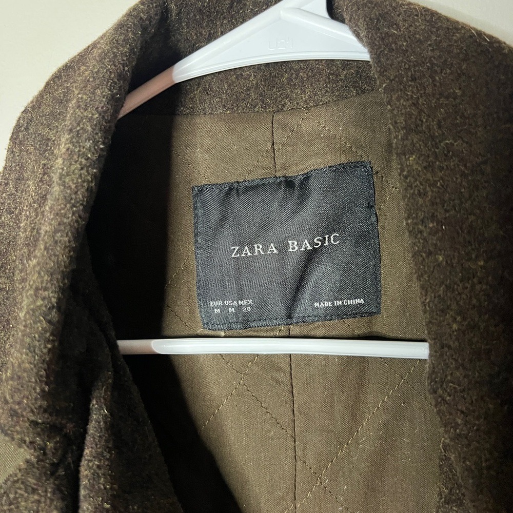Zara Basic Brown Womens Parka Jacket Size Medium - image 6